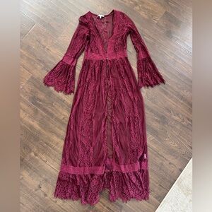 Boho Coachella festival lace cardigan coverup